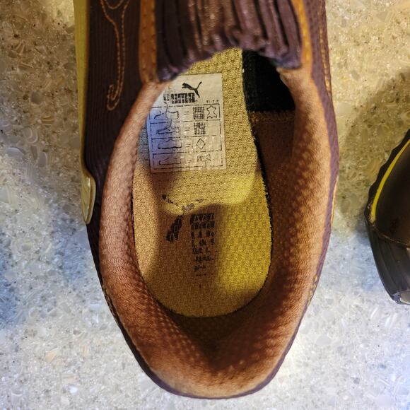 Puma Speedcat Brown and Yellow Scroll Slip on Sneakers Driving Shoes Women's 7.5 - Picture 9 of 9